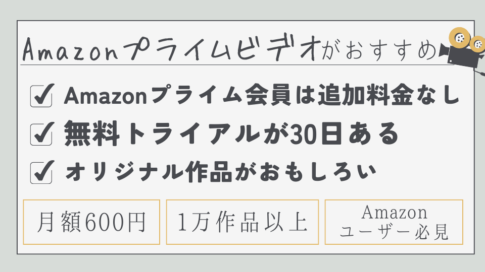 amazon prime video　アマゾンプライムビデオ　月額料金　メリット　おすすめポイント